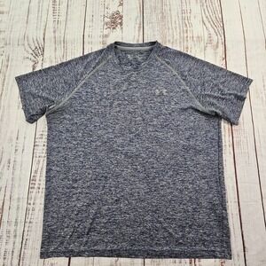 Under Armour HeatGear Loose Blue Short Sleeve Performance T-Shirt Men's L